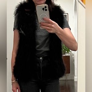 Club Monaco feathered vest - real feathers